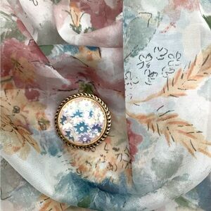 Antique Vintage Art Glass West German Scarf Clip